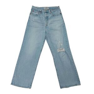 Levi's Jeans Womens 28x26 Blue Ribcage Straight Button Fly Big E Premium Denim